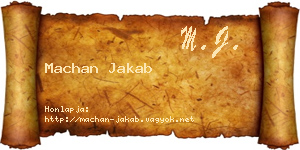 Machan Jakab névjegykártya
